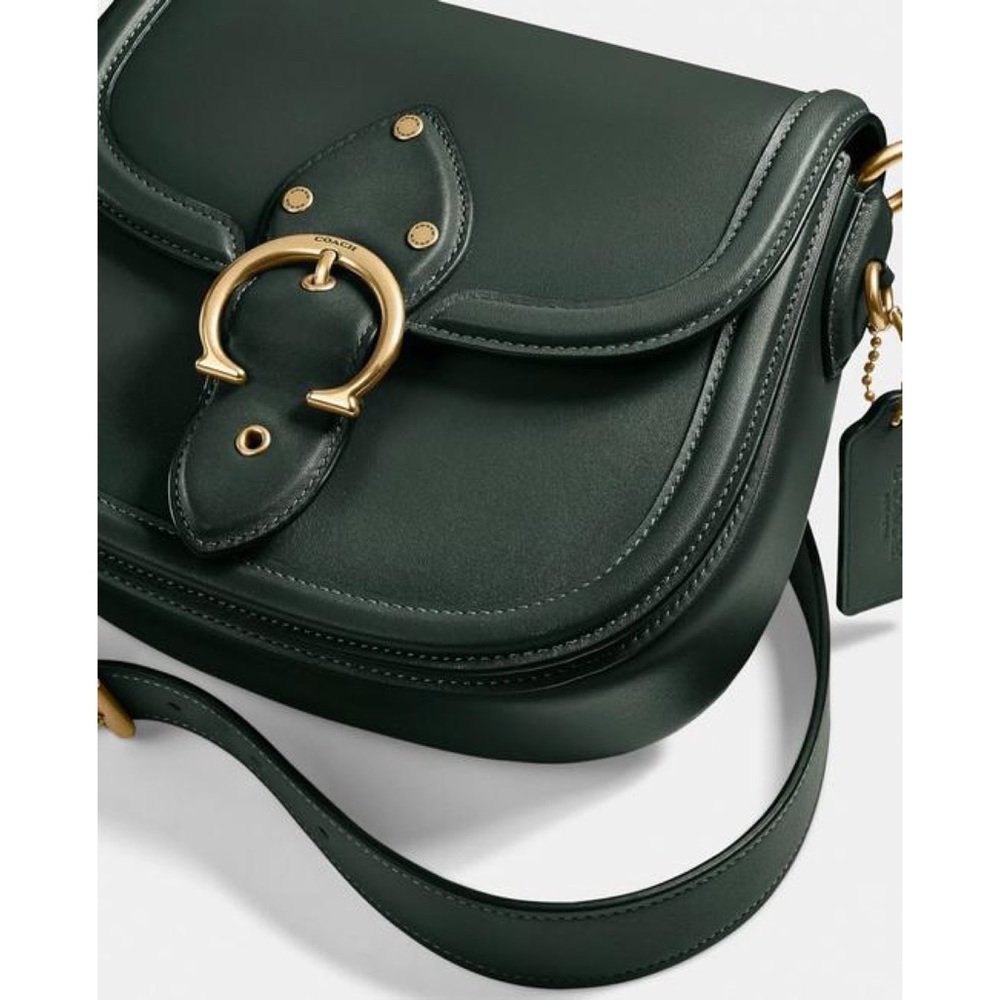 Coach B4 Amazon Green Beat Glovetanned Leather Saddle Bag NWT Crossbody Shoulder - Picture 5 of 7